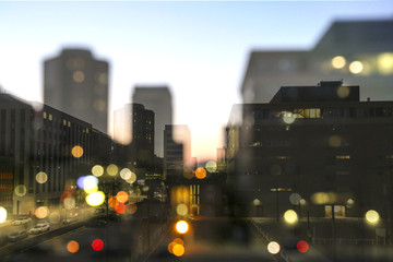 Blurred cityscape background