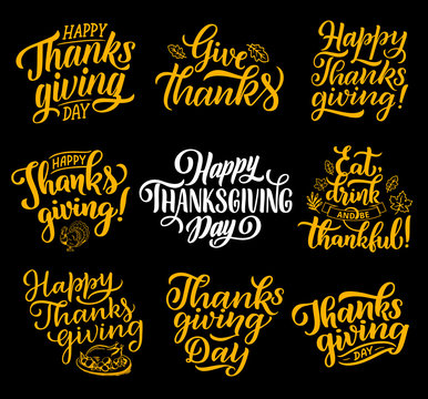 Happy Thanksgiving lettering greeting cards