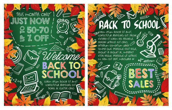 Back to School vector discount sale shop poster