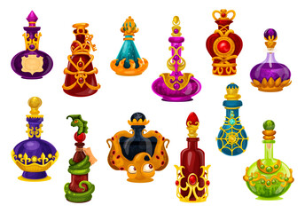 Potion bottle of Halloween magic poison icon