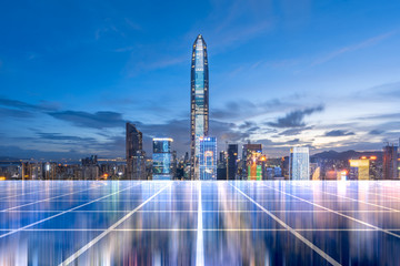 Shenzhen city scenery and concept of science and technology