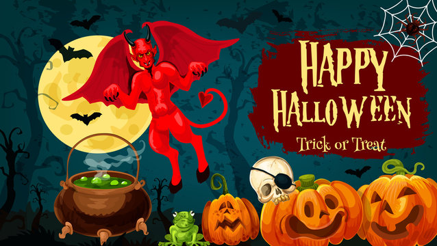 Halloween holiday trick or treat greeting banner