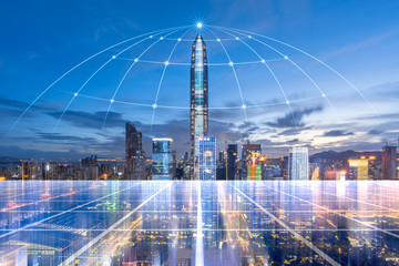Shenzhen city scenery and concept of science and technology