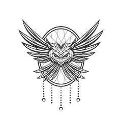 owl ornament tattoo design for tshirt apparel