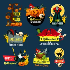 Tuinposter Halloween autumn holiday trick or treat symbol © Vector Tradition
