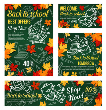 Back to school special offer sale banner design