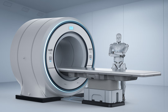 robot with mri scan