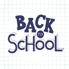 Back to school hand drawn lettering. Elements for greeting card, poster, banners. Notebook and sticker design