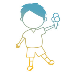 little boy with ice cream