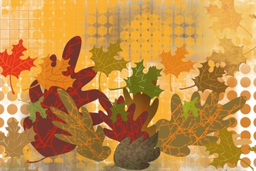 autumn leaves corner border decorative background design with space for text