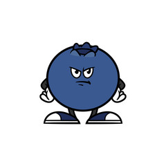 Cartoon Angry Blueberry Character