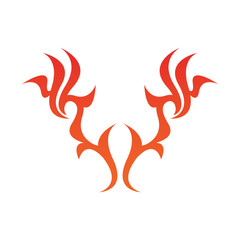 Tribal flame decoration. Simple fire tattoo. Burn decoration.