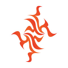 Obraz premium Tribal flame decoration. Simple fire tattoo. Burn decoration.