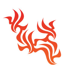 Tribal flame decoration. Simple fire tattoo. Burn decoration.