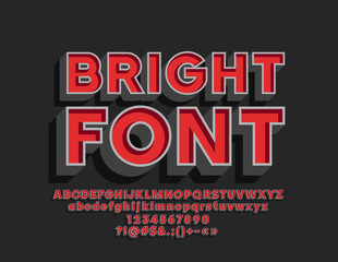 Vector Bright Font. Retro Stylish Alphabet
