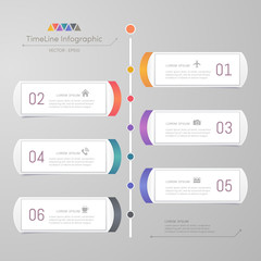 Timeline infographics design template with icons, process diagram, vector eps10 illustration