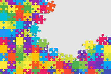 Colorful Background Puzzle. Jigsaw Puzzle Banner.