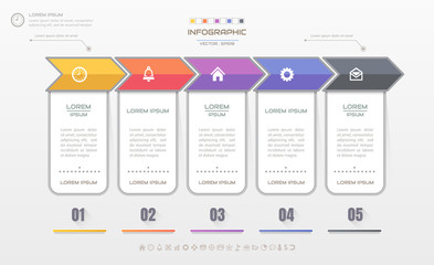 Infographics design template with icons, process diagram, vector eps10 illustration