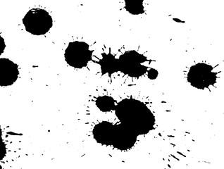Handdrawn grunge texture. Abstract ink drops background. Black and white grunge illustration. Vector watercolor artwork pattern.