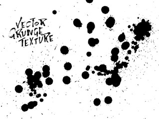 Handdrawn grunge texture. Abstract ink drops background. Black and white grunge illustration. Vector watercolor artwork pattern.