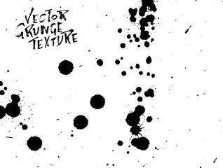 Handdrawn grunge texture. Abstract ink drops background. Black and white grunge illustration. Vector watercolor artwork pattern.