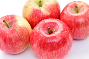Isolated apples on a white background.