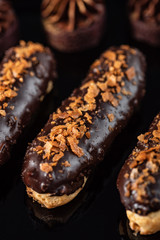 Bitten chocolate eclair