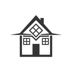 Silhouette house icon. Home logo template.