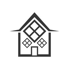 Silhouette house icon. Home logo template.