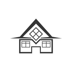 Silhouette house icon. Home logo template.
