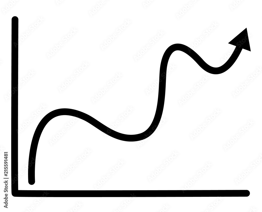 Poster growth graph icon on white background. flat style. growth sign. growth graph for your web site desig