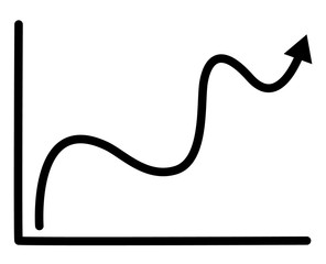 growth graph icon on white background. flat style. growth sign. growth graph for your web site design, logo, app, UI. growth symbol.