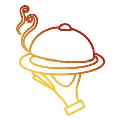 hand with tray server