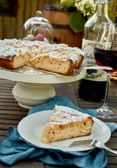 Delicious fresh cake for dessert at a picnic