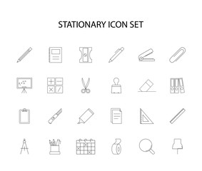 Line icons set. Stationery pack. Vector illustration