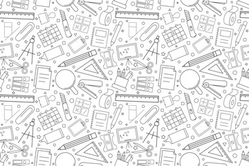 Vector Stationery pattern. Stationery seamless background