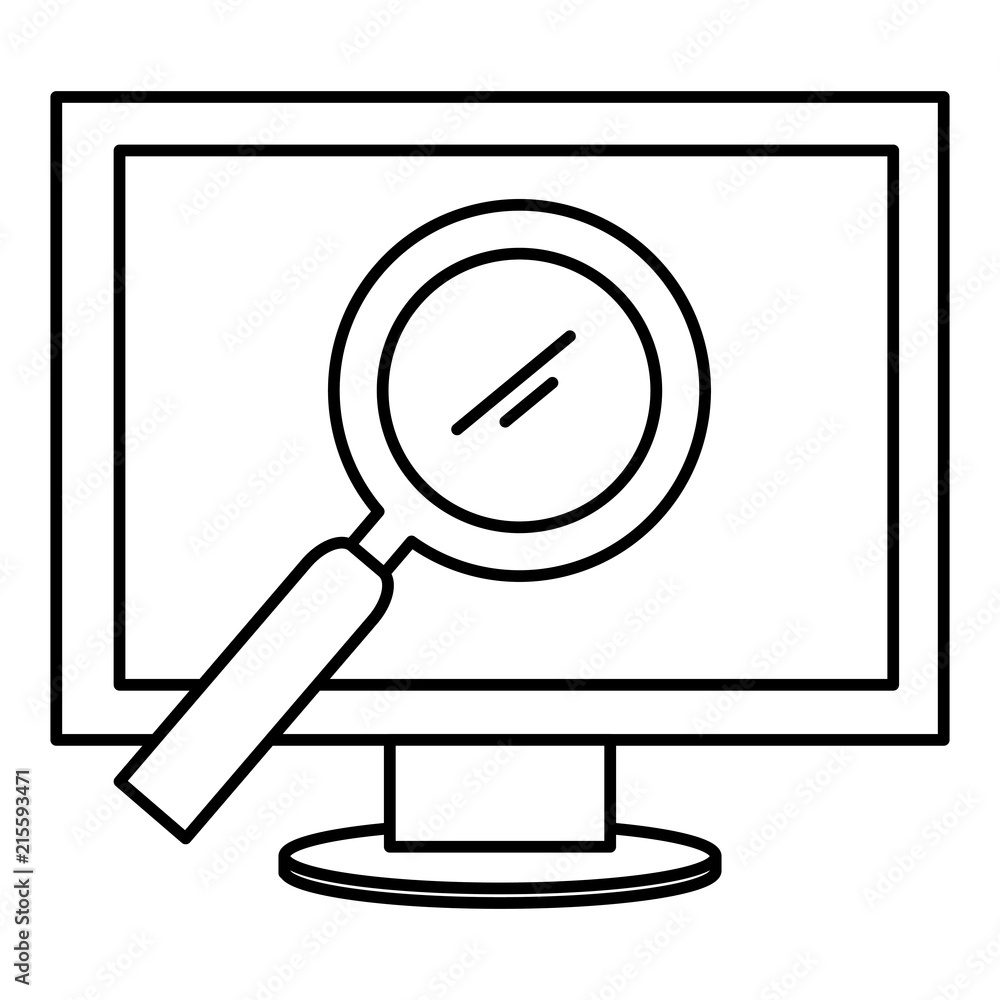 Poster computer display with magnifying glass