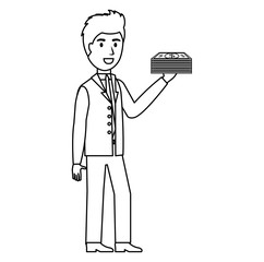 businessman with bills character