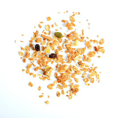 Whole grains on white background