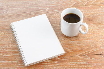 notebook and coffee