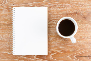 notebook and coffee