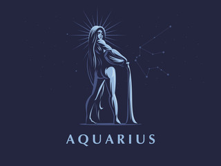 Sign of the zodiac Aquarius. 