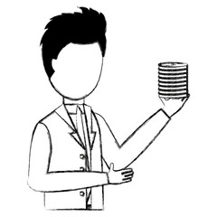 businessman with coins character