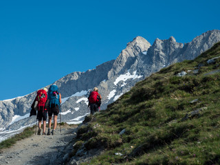 Fototapeta na wymiar Hiking the Tour du Mont Blanc