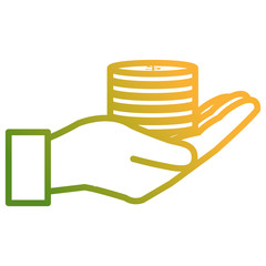 magnifying glass with pile coins money