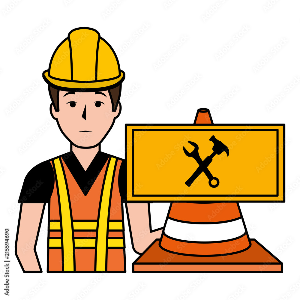 Poster builder with cone and signal character