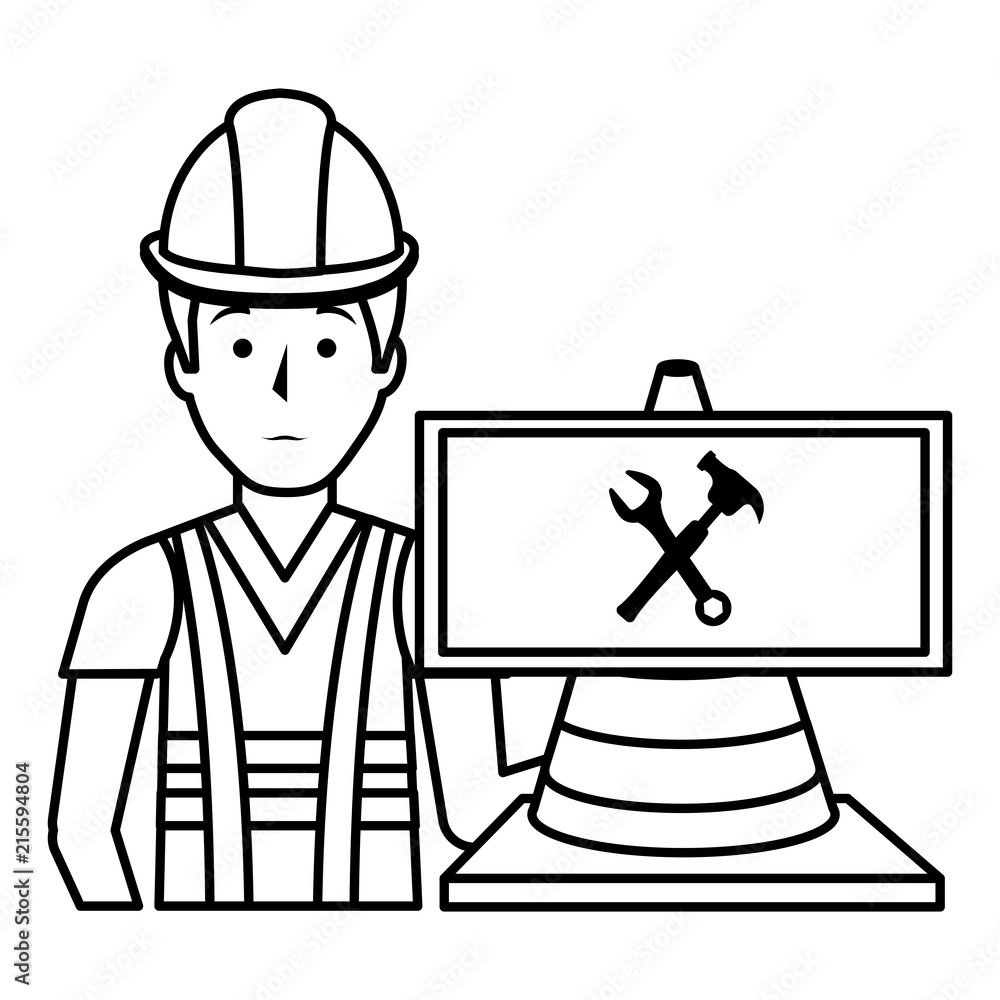 Poster builder with cone and signal character