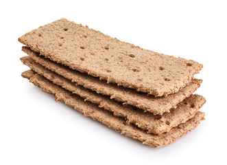 Crispbread isolated on white background.