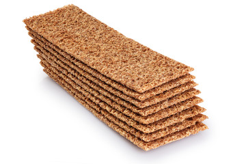 Crispbread isolated on white background.