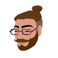 Smiling hipster head